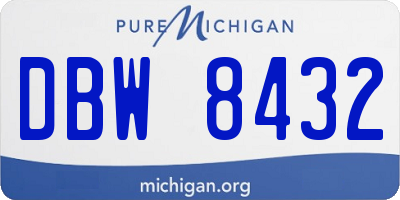 MI license plate DBW8432