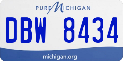 MI license plate DBW8434