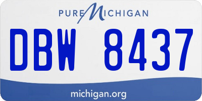 MI license plate DBW8437