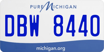 MI license plate DBW8440