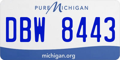 MI license plate DBW8443