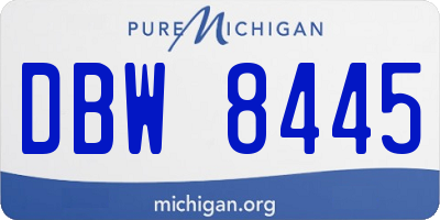 MI license plate DBW8445
