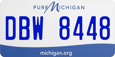 MI license plate DBW8448