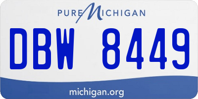 MI license plate DBW8449