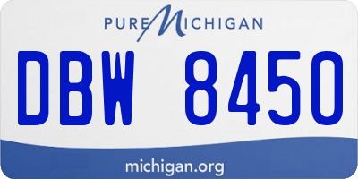 MI license plate DBW8450