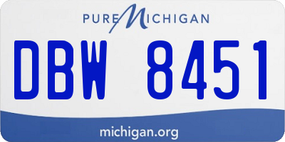MI license plate DBW8451