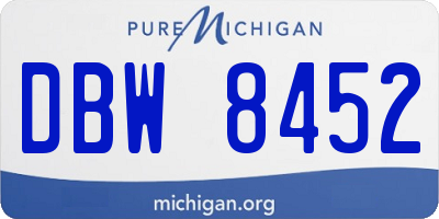 MI license plate DBW8452