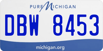 MI license plate DBW8453