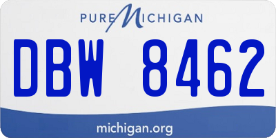 MI license plate DBW8462