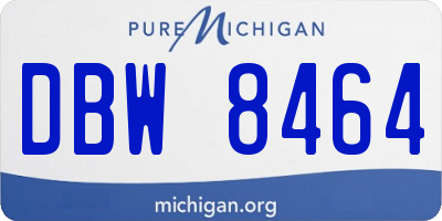 MI license plate DBW8464