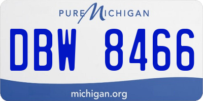 MI license plate DBW8466