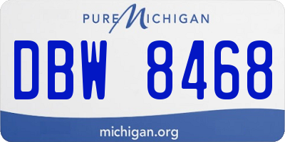 MI license plate DBW8468