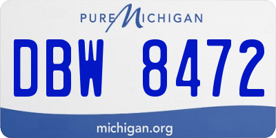 MI license plate DBW8472