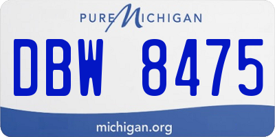 MI license plate DBW8475