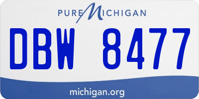MI license plate DBW8477