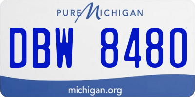MI license plate DBW8480
