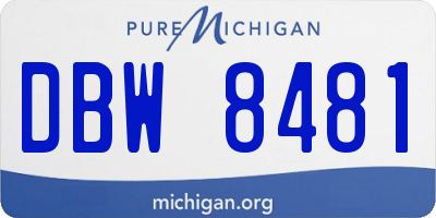 MI license plate DBW8481