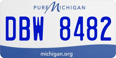 MI license plate DBW8482