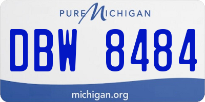 MI license plate DBW8484