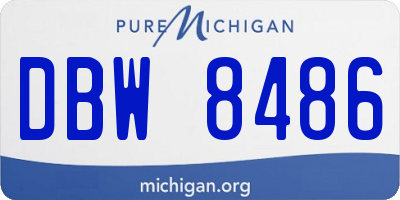 MI license plate DBW8486