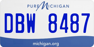 MI license plate DBW8487