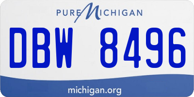 MI license plate DBW8496