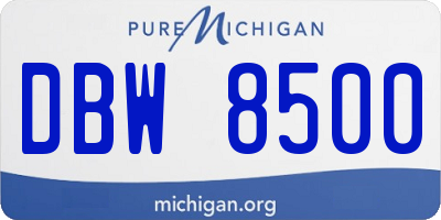 MI license plate DBW8500