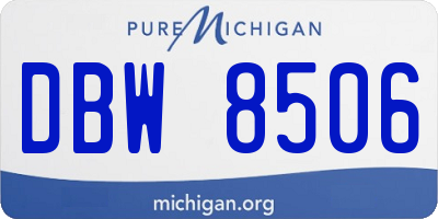 MI license plate DBW8506