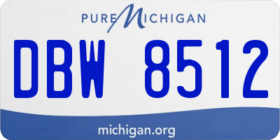MI license plate DBW8512