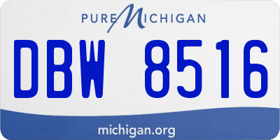 MI license plate DBW8516