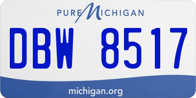 MI license plate DBW8517