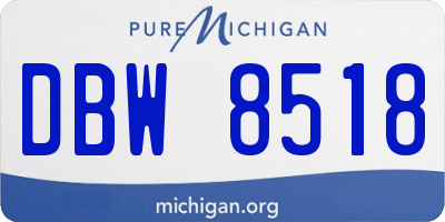 MI license plate DBW8518
