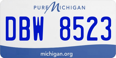 MI license plate DBW8523
