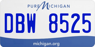 MI license plate DBW8525