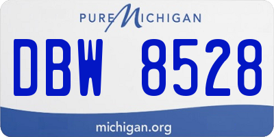 MI license plate DBW8528