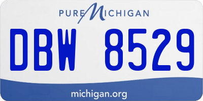 MI license plate DBW8529