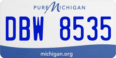 MI license plate DBW8535