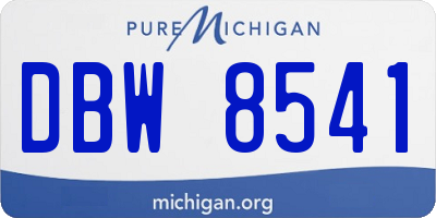 MI license plate DBW8541