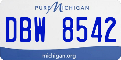 MI license plate DBW8542