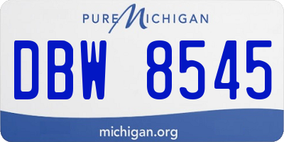 MI license plate DBW8545