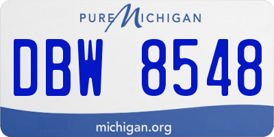 MI license plate DBW8548
