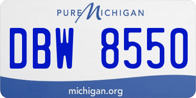 MI license plate DBW8550