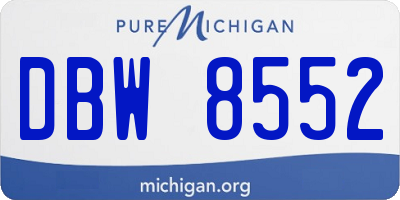 MI license plate DBW8552