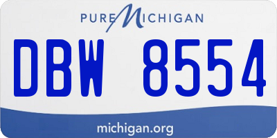 MI license plate DBW8554