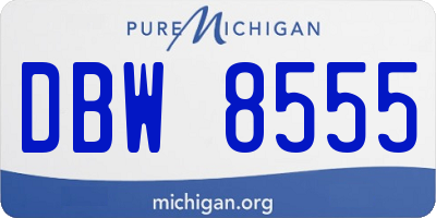 MI license plate DBW8555