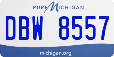 MI license plate DBW8557