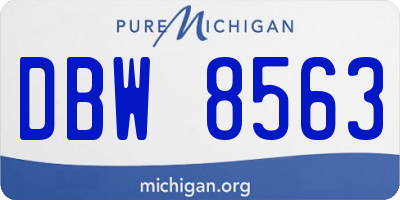MI license plate DBW8563