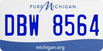 MI license plate DBW8564