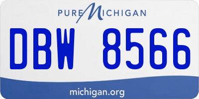MI license plate DBW8566