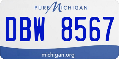 MI license plate DBW8567